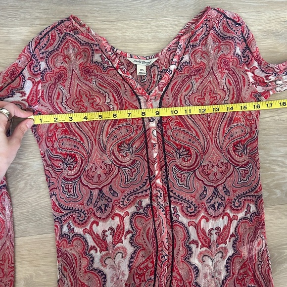 Lucky Brand Sheer Paisley Mesh Top (XS) - Picture 3 of 5
